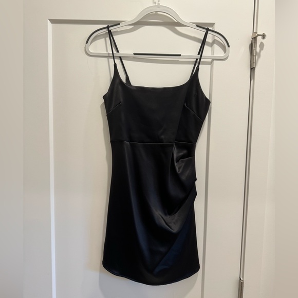 ZARA | Black Satin Mini Dress | Size Xs - Picture 2 of 4